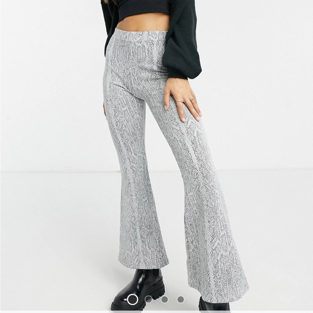 ASOS DESIGN Petite Textured Flare in Snake Print